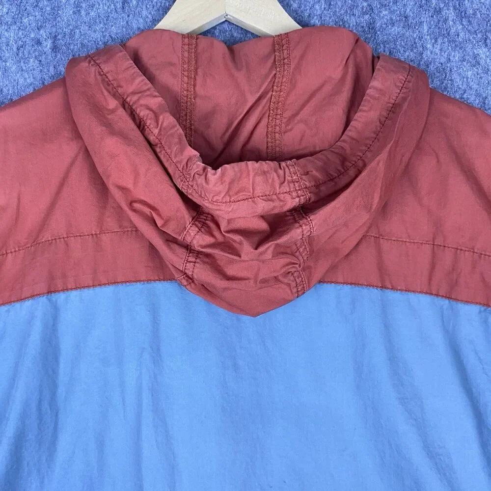 Vtg The North Face Men's Heritage Windbreaker Rust/Blue Colorblock Cotton Sz XL